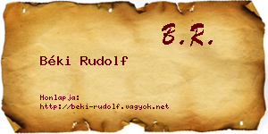 Béki Rudolf névjegykártya